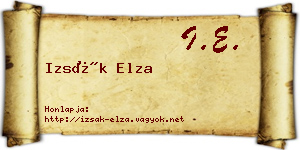 Izsák Elza névjegykártya